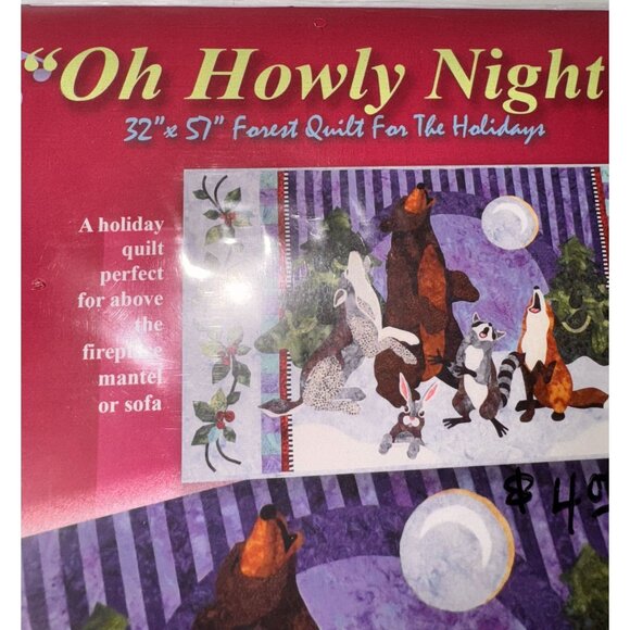 "32 X 51" Oh Howly Night Forest Quilt Kit For Holidays By Java House Quilts - Picture 3 of 3